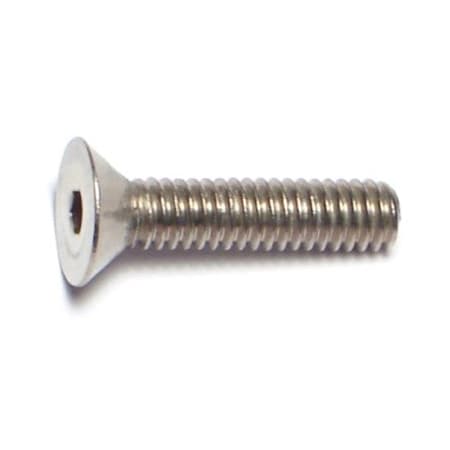 Midwest Fastener #8-32 Socket Head Cap Screw, Flat, Plain 18-8 Stainless Steel, 3/4 in Length, 20 PK 72086